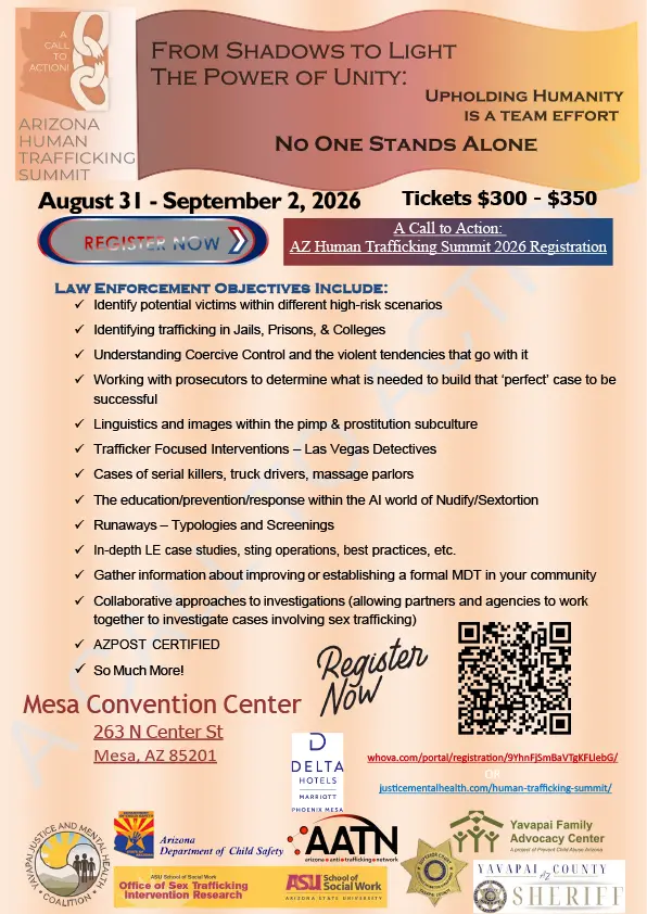 2026 Human Trafficking Summit Law Enforcement Objectives