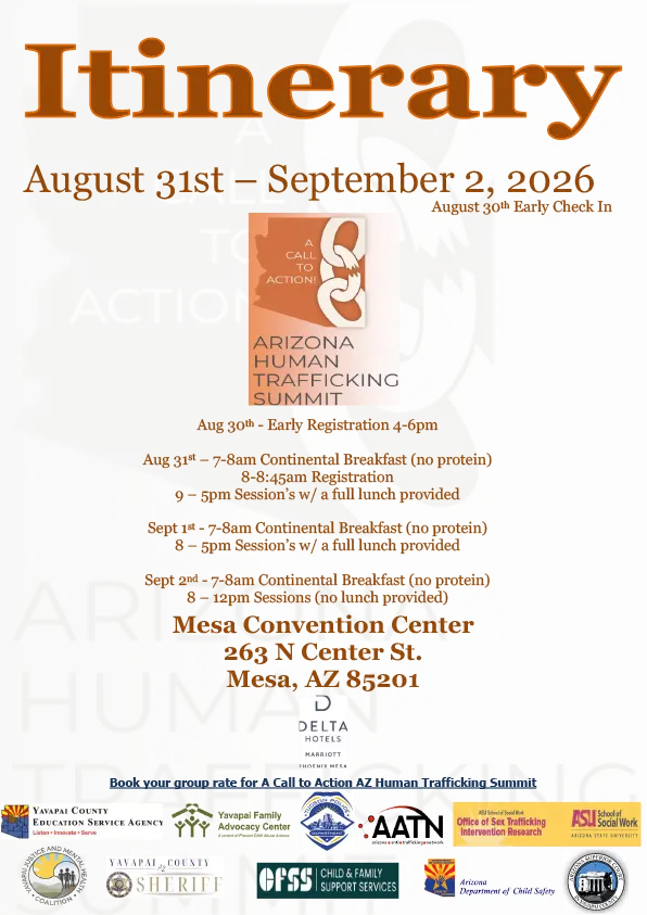 2026 Arizona Human Trafficking Summit Itinerary